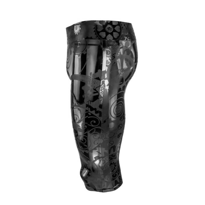 Latex ¾ pants STEAMPUNK HOLO black laser edition easy to dress